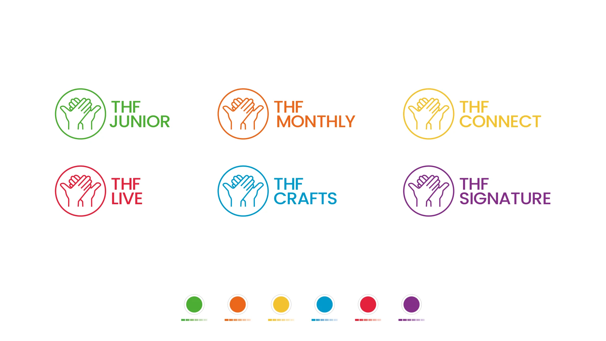 Six proposed Hunar Foundation extensions united by the parent brand symbol